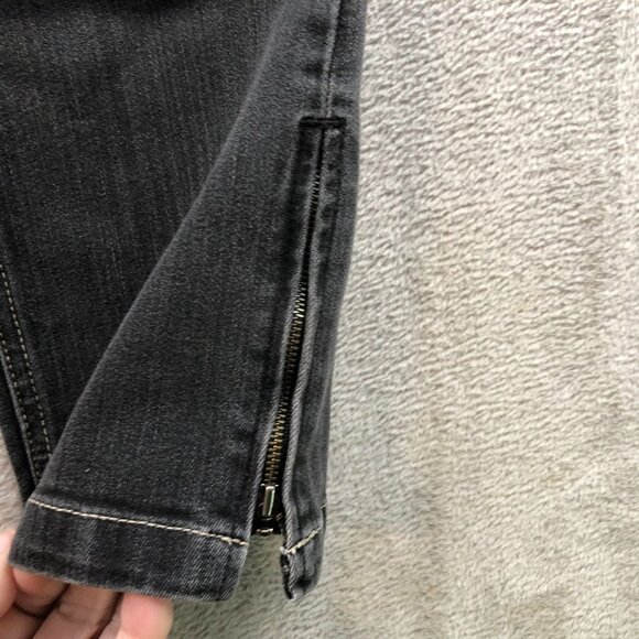 White House Black Market Womens Noir Jeans Size 2 Straight Leg Ankle Zip Denim - Picture 15 of 16